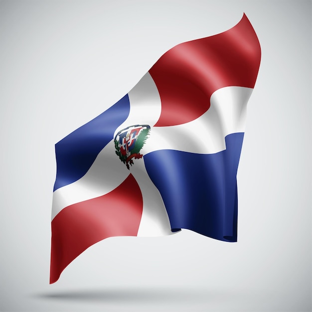 République Dominicaine, Vecteur 3d Flag Isolé Sur Fond Blanc