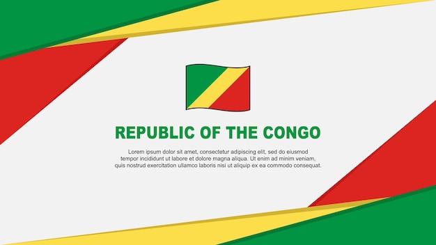 République Du Congo Drapeau Abstrait Modèle De Conception République Du Congo Fête De L'indépendance Bannière Dessin Animé Illustration Vectorielle République Du Congo