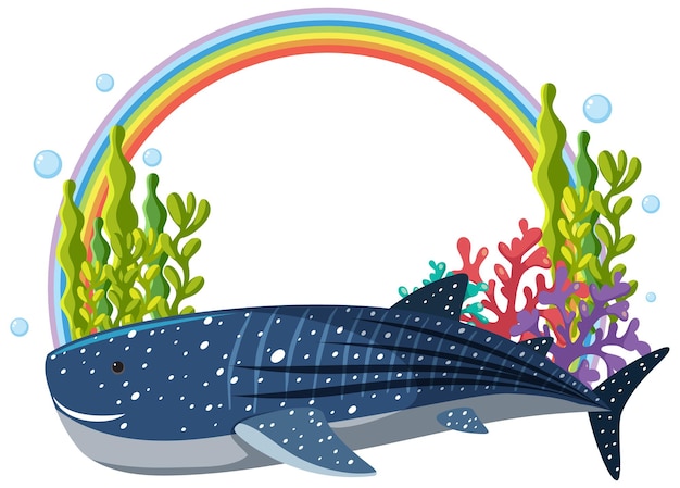 Requin-baleine Avec Bannière Arc-en-ciel