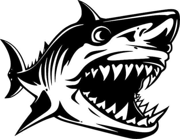 Requin Noir Et Blanc Isolé Icône Illustration Vectorielle