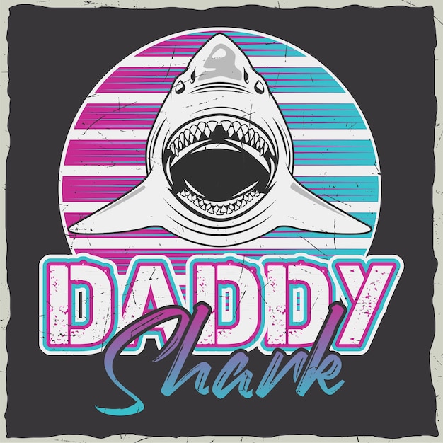 Requin Typographie Citation Rétro Vintage Tshirt Design Cite Vecteur