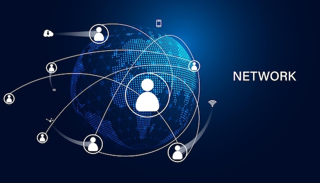 Vecteur réseau abstrait connexion haut débit numérique hitech web 30 communication internet numérique
