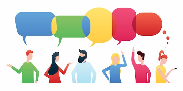 Le réseau de conversation sociale des hommes d'affaires discute du chat ou du dialogue sur le réseau social
