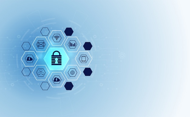 Réseau d'information technologie abstraite cyber-sécurité confidentialité icône