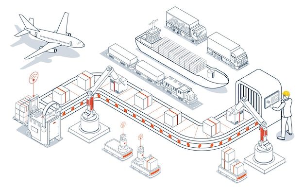 Le réseau logistique mondial coordonne la gestion de la chaîne d'approvisionnement des transports