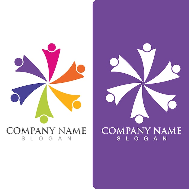 Vecteur réseau de logo de groupe communautaire et icône sociale