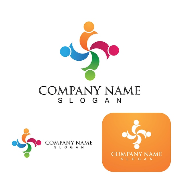Réseau De Logo De Groupe Communautaire Et Vecteur D'icône Sociale