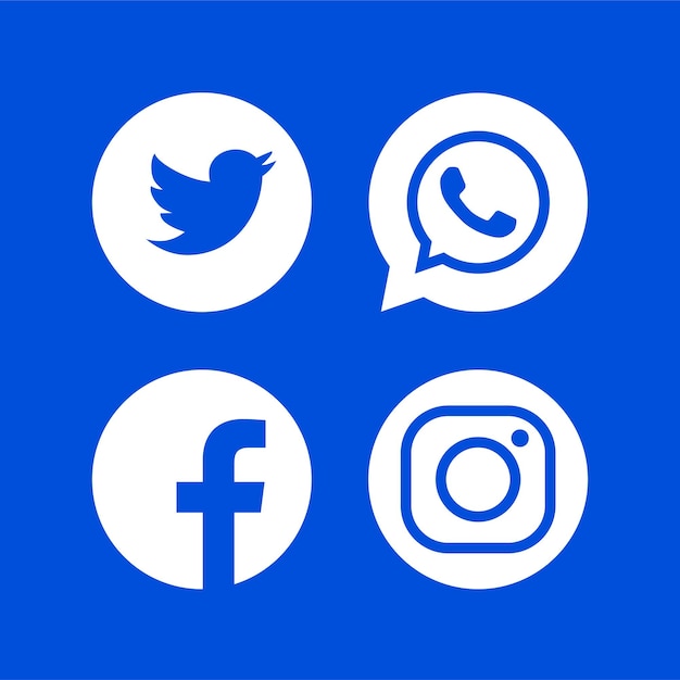réseau de médias sociaux icône symbole logotype pictogramme ensemble