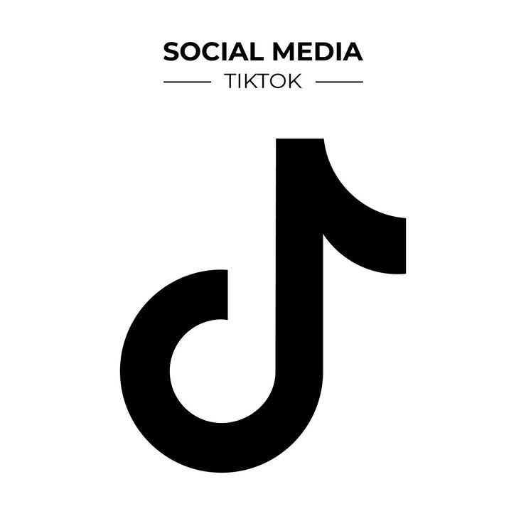 Vecteur les réseaux sociaux, le logo noir, l'icône tiktok, les réseaux sociaux.