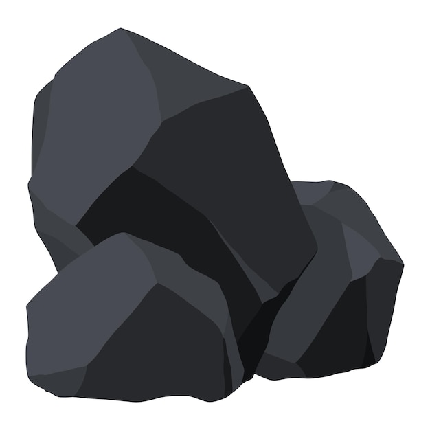 Ressources minérales de charbon noir morceaux de pierre fossile de forme polygonale pierre rocheuse noire de graphite ou