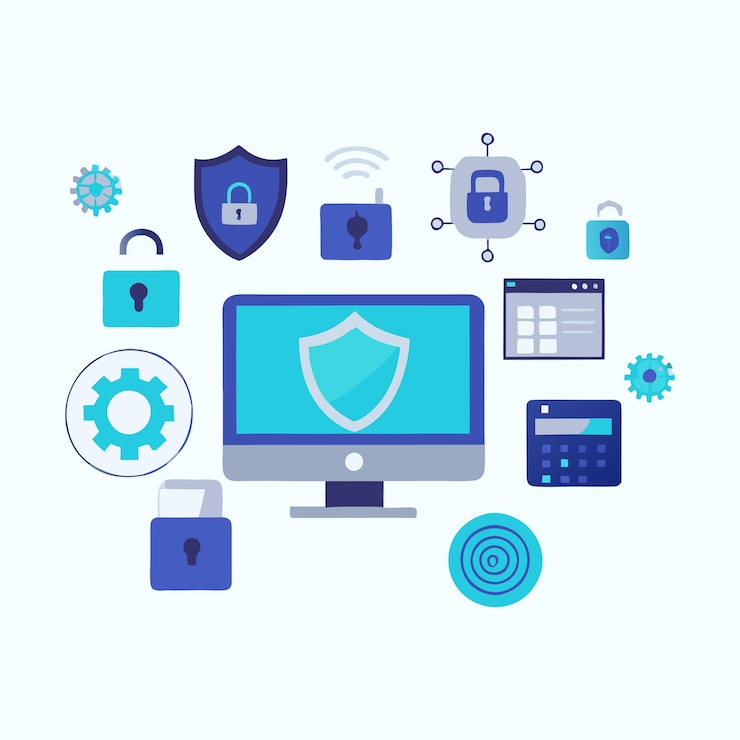 Vecteur ressources vectorielles d'infographies sur la cybersécurité