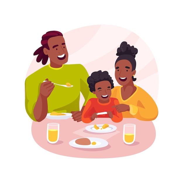 Restaurant familial isolé illustration vectorielle de dessin animé