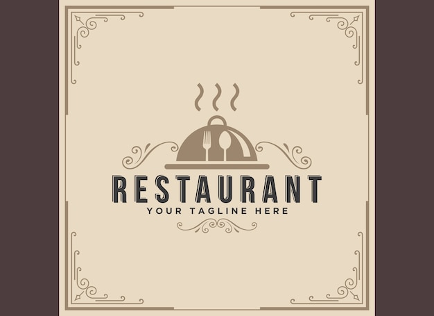 Vecteur restaurant de fruits de mer logo vector illustration