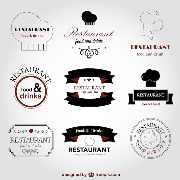 Vecteur le restaurant logos vecteur ensemble