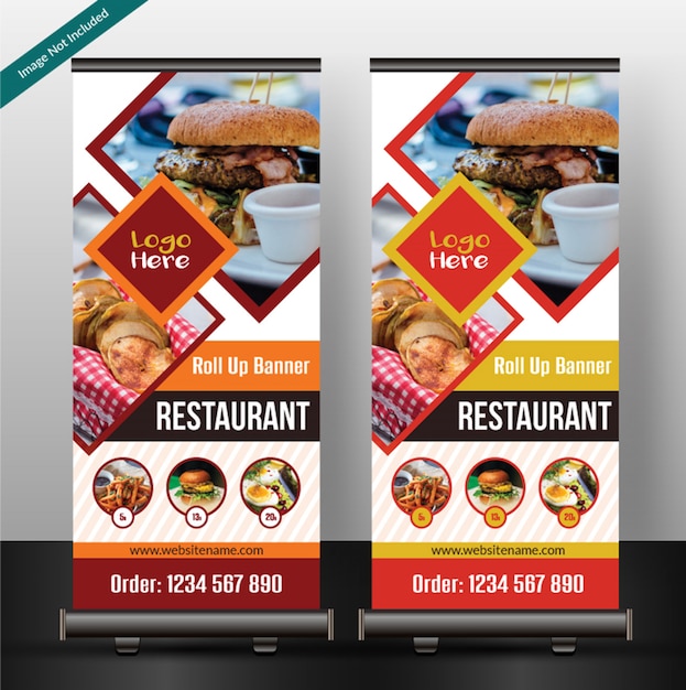 Vecteur restaurant roll up banner