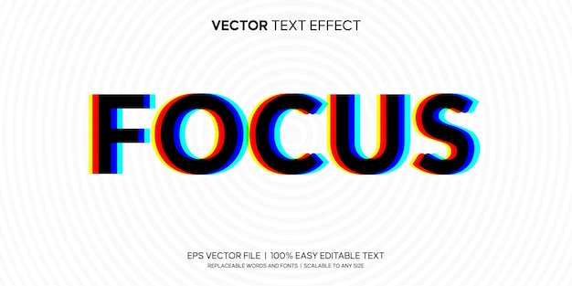 Vecteur restez concentré effet de texte modifiable glitch