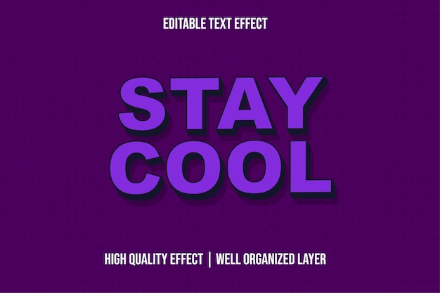 Restez Cool Style D'effet De Texte Violet 3d