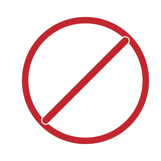 Vecteur restriction rouge isolée ne interdit pas le signe d'icône croisée ronde