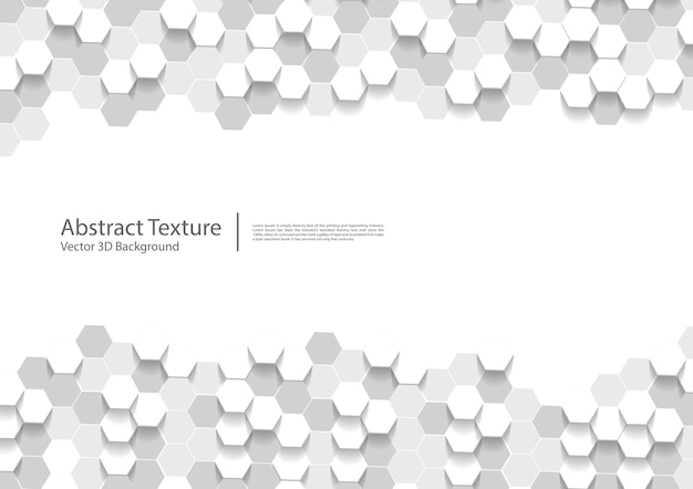 Résumé Blanc Hexagonal, Texture Hexagones 3d