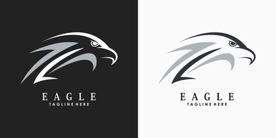 Résumé de conception de logo tête d'aigle avec concept créatif