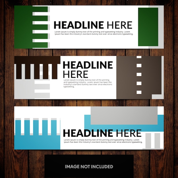 Vecteur résumé-corporate-banner-design-s-with-blue-brown-and-green