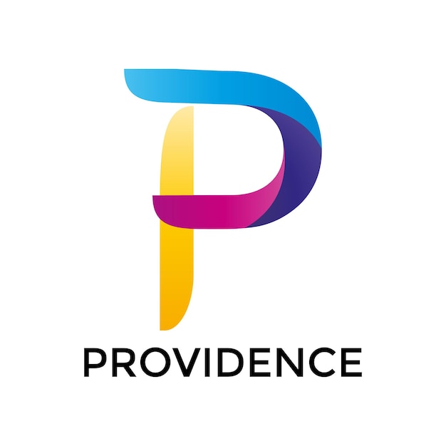 Résumé Description du logo de la lettre P et des initiales modernes