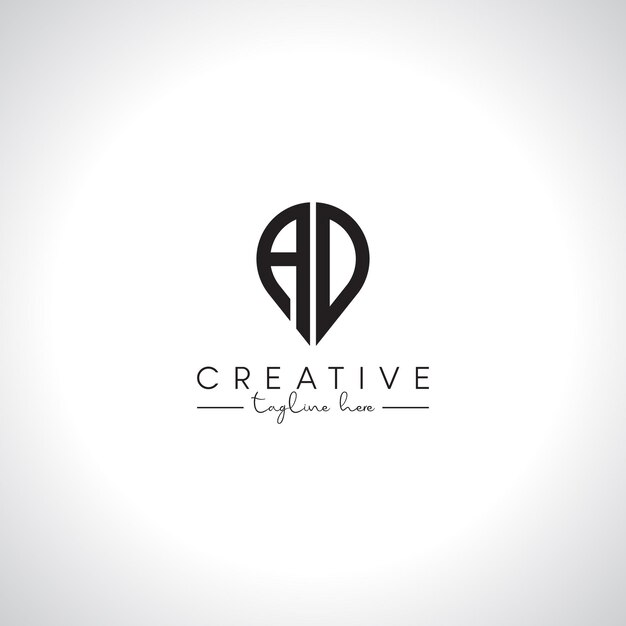 Résumé Design de logo d'emplacement moderne Lettres initiales AD DA Logo Symbole vectoriel