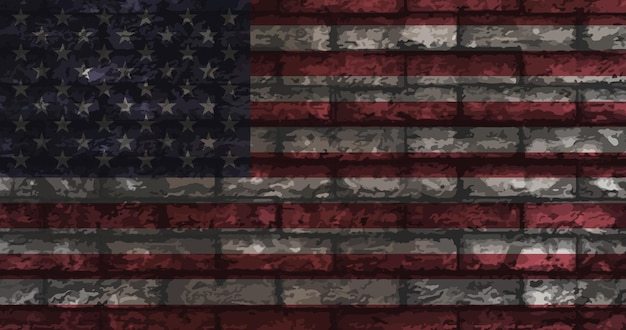 Vecteur résumé du drapeau usa grunge