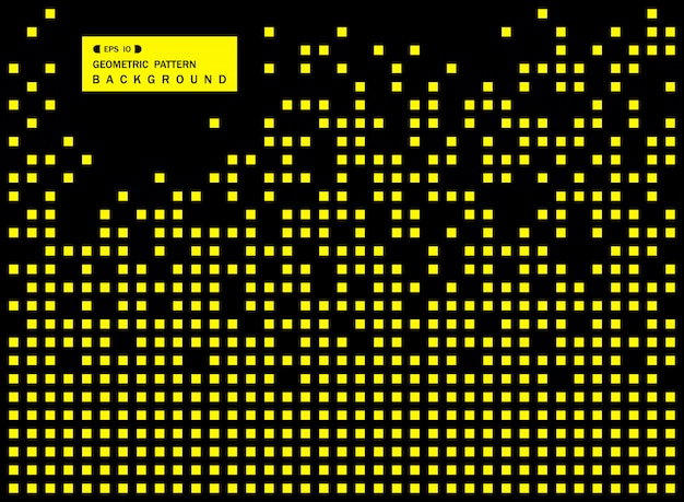 Résumé du motif géométrique carré jaune moutarde