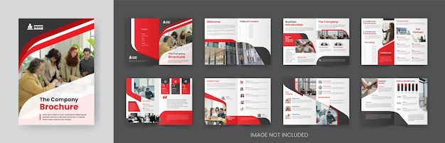 Vecteur résumé du profil de l'entreprise modèle de brochure bifold brochure d'entreprise mise en page accent rouge