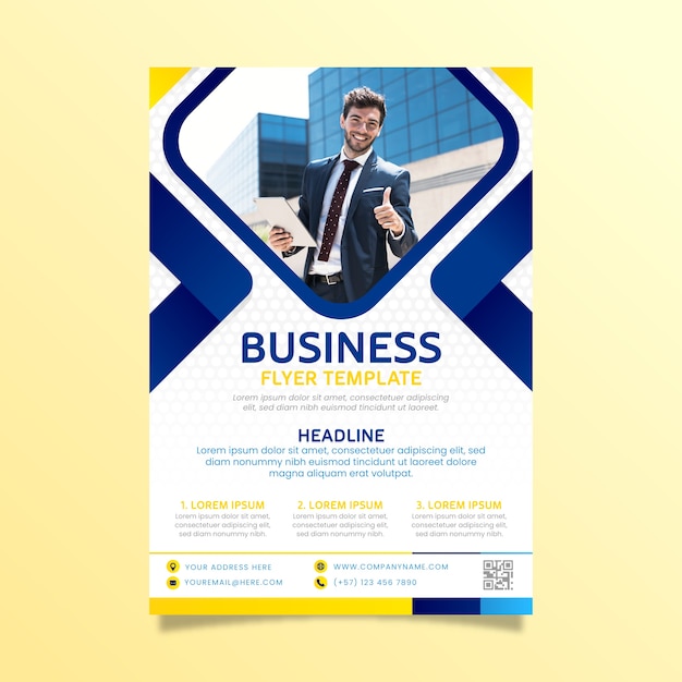 Résumé de flyer business avec image