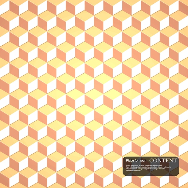 Résumé fond 3d cubes or modèle Vector illustration