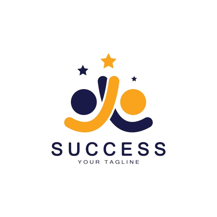 Vecteur résumé gens succès logo design gens amusants personnes en bonne santé sport communauté personnes symbole vecteur