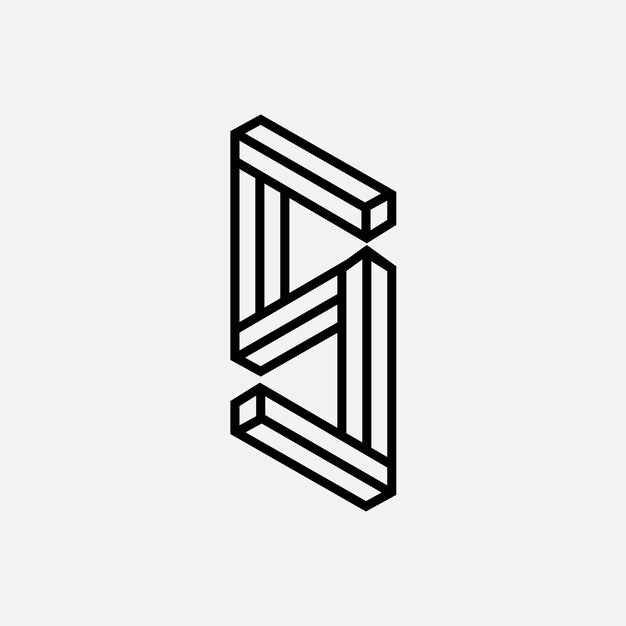 Résumé en gras Numéro isométrique 5 marque de logo icône moderne