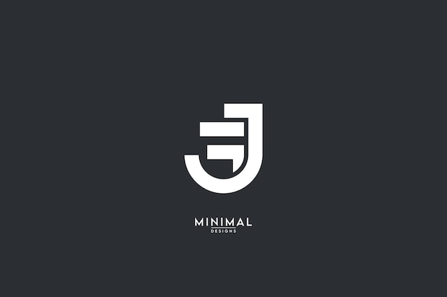 Résumé JF FJ lettre simple style minimal entreprise logo design élément vectoriel