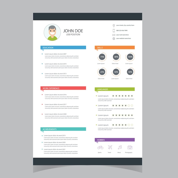Résumé et lettre d'accompagnement Modèle de résumé minimaliste Modèle de CV CV d'emplois professionnels