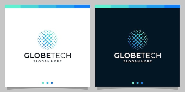 Résumé De La Lettre Initiale Du Logo D'inspiration S Avec Un Style Technologique Globe Et Une Couleur Dégradée. Vecteur De Prime