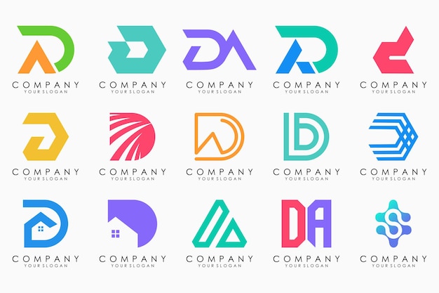 Résumé lettre D logo icon set design pour les affaires de luxe élégant simple