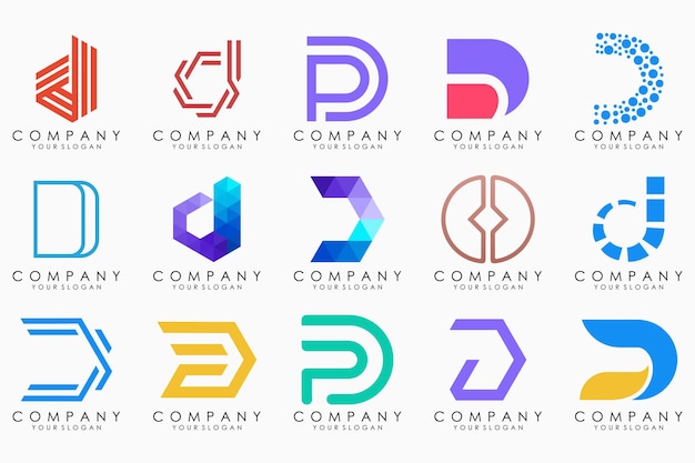Résumé lettre D logo icon set design pour les affaires de luxe élégant simple