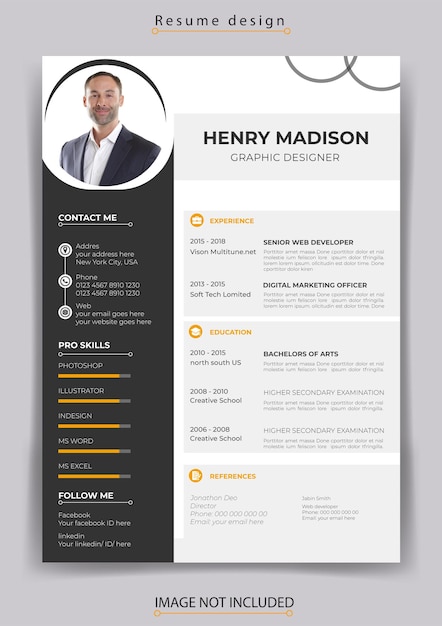 Résumé et lettre de présentation Modèle de CV minimaliste