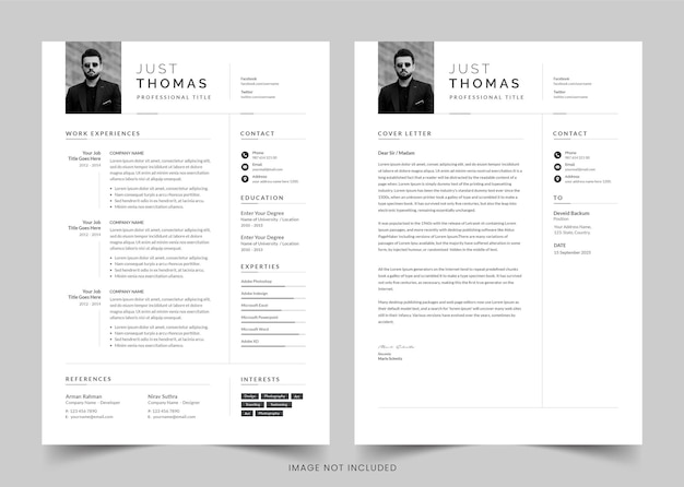 Résumé et lettre de présentation Modèle de CV minimaliste