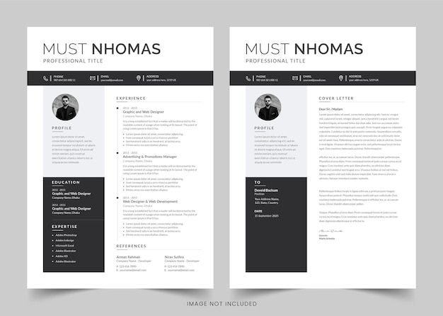 Résumé minimaliste Résumé et lettre de couverture Résumé a4