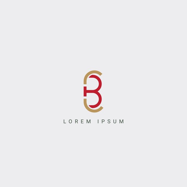 Résumé modèle vectoriel de conception de logo d'entreprise de style simple de lettre CB BC ou CB
