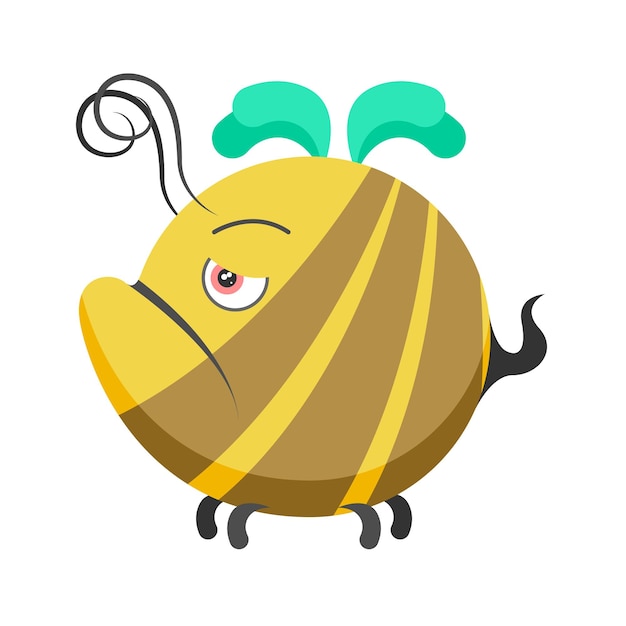 Résumé plat dessin animé animal insecte coléoptère abeille mouche miel jaune animal vecteur éléments de style de conception