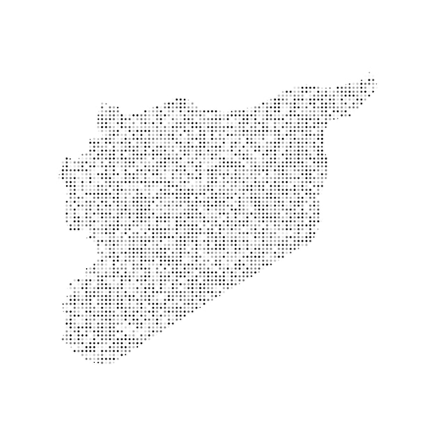 Résumé pointillé noir et blanc demi-teinte effet carte vectorielle de la Syrie carte du pays illustration vectorielle de conception pointillée numérique