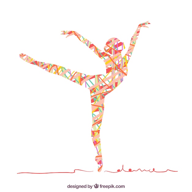 Résumé Silhouette D'une Femme Qui Danse