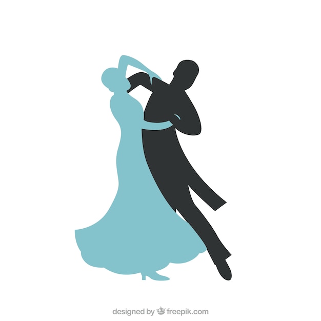 Résumé silhoutte d&#39;un couple dansant