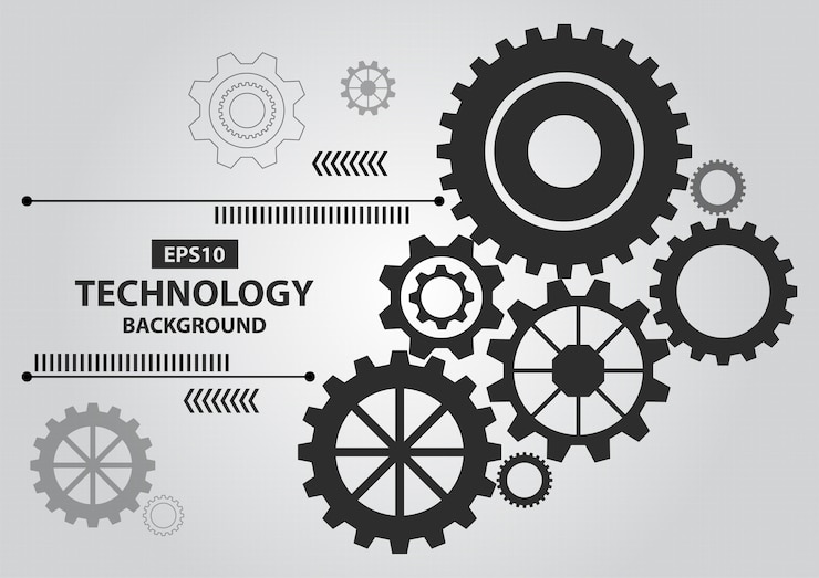 Vecteur résumé de la technologie des engrenages
