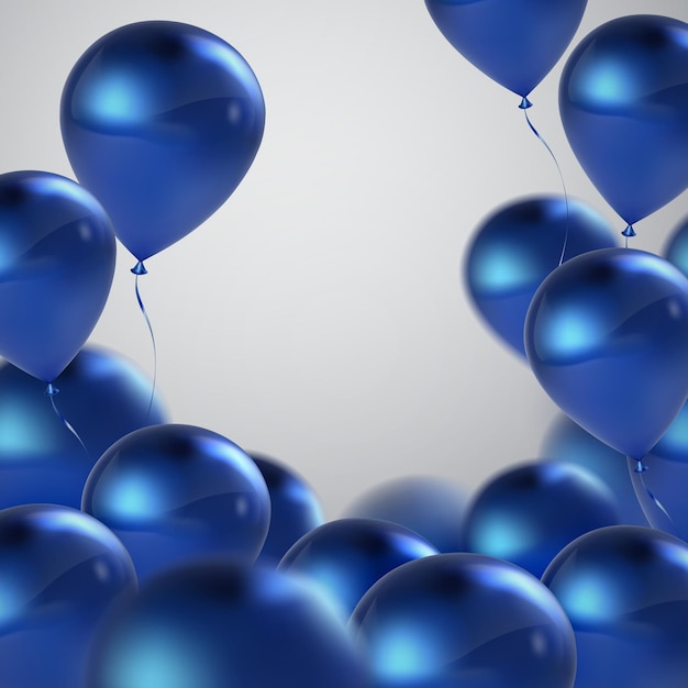 Vecteur résumé de vacances avec des ballons bleus