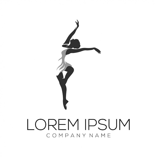 Résumé de vecteur de conception de logo de danseuse